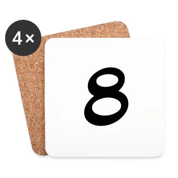 Acht - Untersetzer (4er-Set) - Weiß - Vorne
