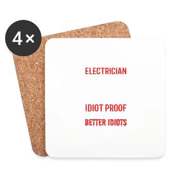 Cadeau d’ingénieur électricien à l’épreuve des idiots - Dessous de verre (lot de 4) - blanc - Devant
