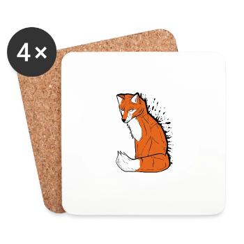 Fuchsfuchs Painter Gift - Coasters (set of 4) - white - Front