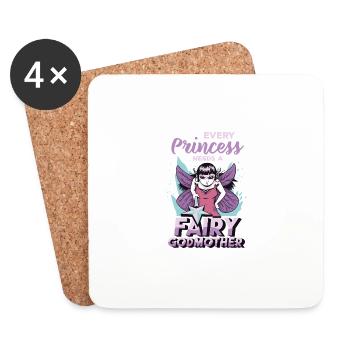Podin de conte de fées pour femme princesse cool marraine anw - Dessous de verre (lot de 4) - blanc - Devant
