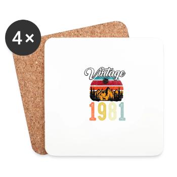 Retro Vintage 1981 gemacht 1981 41. Bday - Untersetzer (4er-Set) - Weiß - Vorne