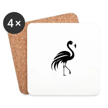 Flamingo - Coasters (set of 4) - white - Front