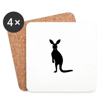 kangaroo - Coasters (set of 4) - white - Front