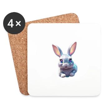 Funny Bunny - Untersetzer (4er-Set) - Weiß - Vorne