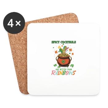 Spicy Cocktails Are Better Than Rainbows St - Coasters (set of 4) - white - Front