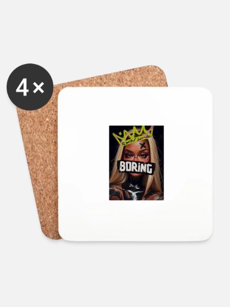Boring - Coasters (set of 4) - white