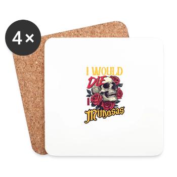 I Would Die For Mimosas skull Roses Design - Coasters (set of 4) - white - Front