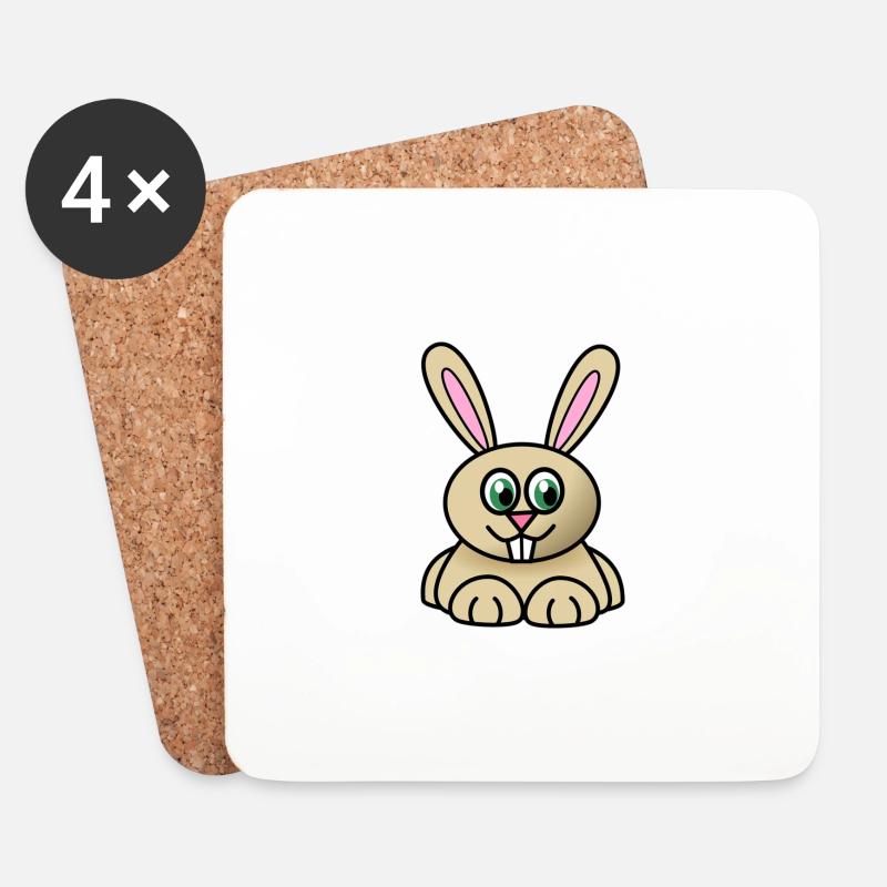 Niedlicher Hase - Untersetzer (4er-Set) - Weiß
