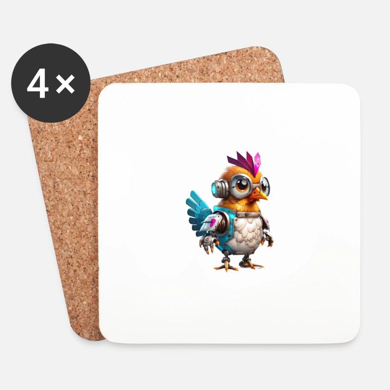 Robo chicken - Coasters (set of 4) - white