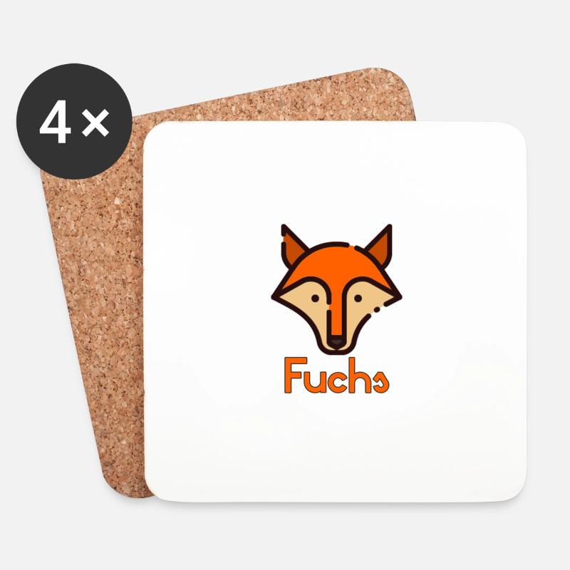Fuchs - Untersetzer (4er-Set) - Weiß