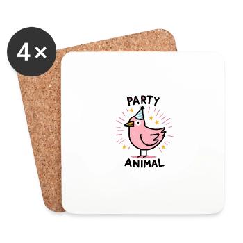 Party North Sea Seagull Bird Party Hat Birthday Celebration - Coasters (set of 4) - white - Front