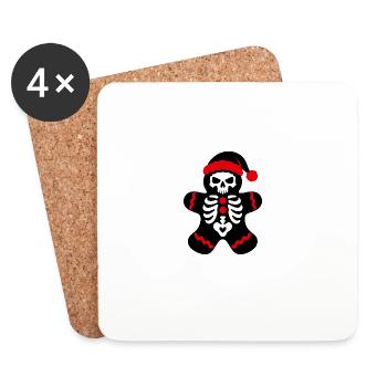 Skelett Lebkuchenmann Icon - Untersetzer (4er-Set) - Weiß - Vorne