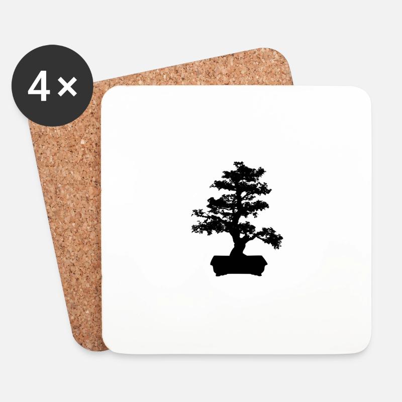 Bonsai - Untersetzer (4er-Set) - Weiß