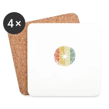 Spider Tarantula Spider Spider Web Retro Halloween - Coasters (set of 4) - white - Front
