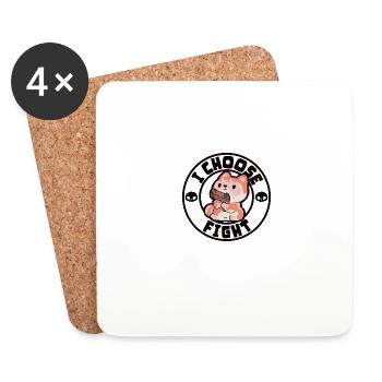 I choose fight - Coasters (set of 4) - white - Front