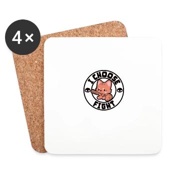 I choose fight - Coasters (set of 4) - white - Front