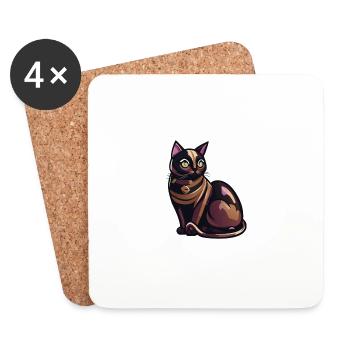 Luxurious Cat (Magical Animals Collection) - Coasters (set of 4) - white - Front