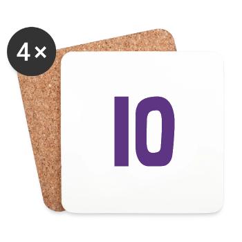 10. 10 YEARS. 10th ANNIVERSARY. 10 YEAR ANNIVERSARY. - Coasters (set of 4) - white - Front