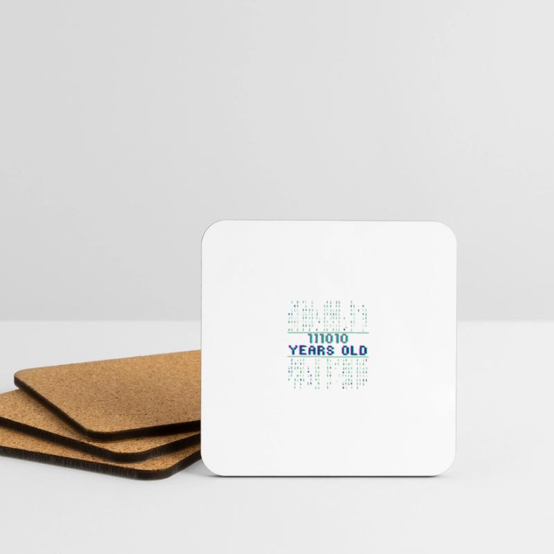 58th Birthday 58 Years Old Binary Code Coder Coasters (set of 4)