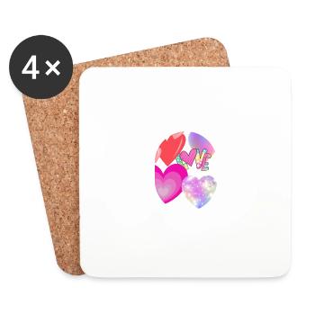Love Overflow - Untersetzer (4er-Set) - Weiß - Vorne