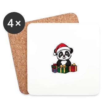 Panda Christmas Comic Gifts - Coasters (set of 4) - white - Front