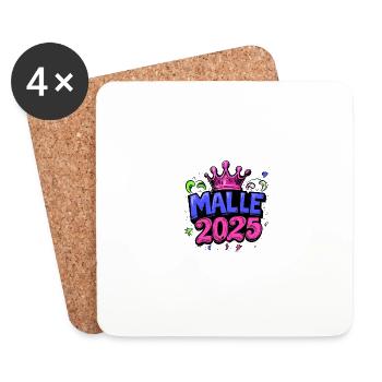 Malle 2025 Mallorca Holidays - Coasters (set of 4) - white - Front