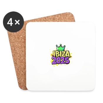 Ibiza 2025 - Dessous de verre (lot de 4) - blanc - Devant