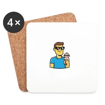 Dad & Baby | Cool father & child partner look - Coasters (set of 4) - white - Front