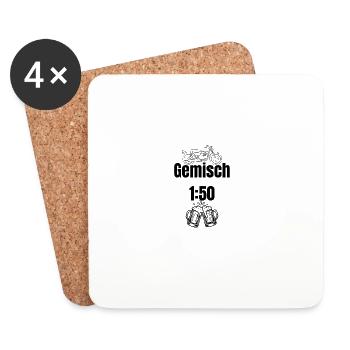 Motorrad Gemisch 1.50 Bier - Untersetzer (4er-Set) - Weiß - Vorne