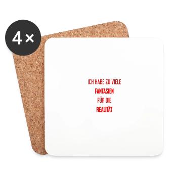 Fantasien für die Realität - Hier entsteht Magie! - Untersetzer (4er-Set) - Weiß - Vorne