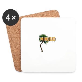 Tropische Palme mit Minusio Schriftzug - Untersetzer (4er-Set) - Weiß - Vorne