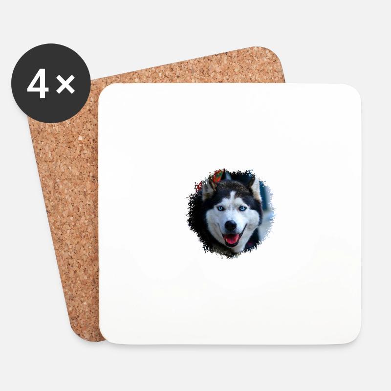 Husky - Untersetzer (4er-Set) - Weiß