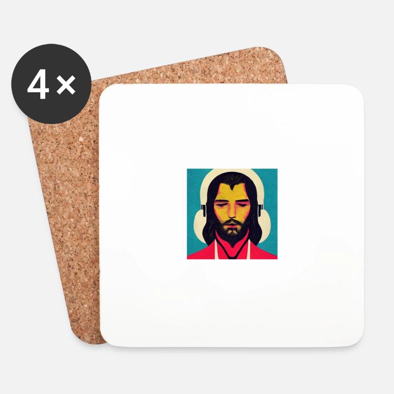 Musik - Jesus - Untersetzer (4er-Set) - Weiß