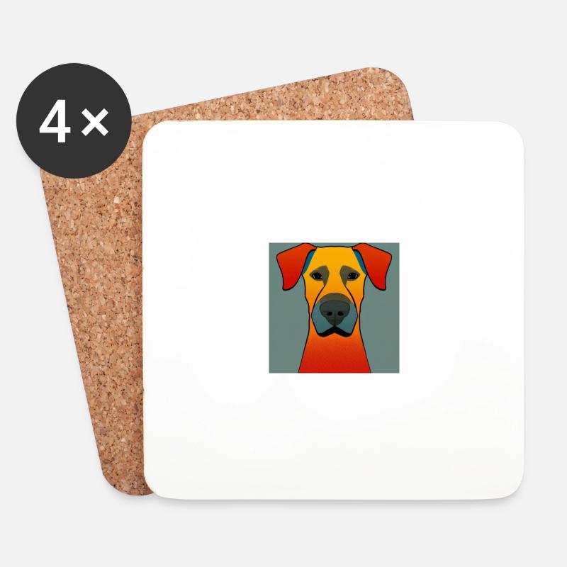 Hund Pop-Art - Untersetzer (4er-Set) - Weiß
