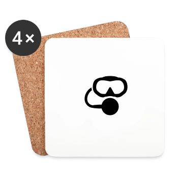 scuba diving logo - Untersetzer (4er-Set) - Weiß - Vorne