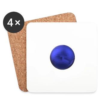 Indigo-Kugel - Untersetzer (4er-Set) - Weiß - Vorne
