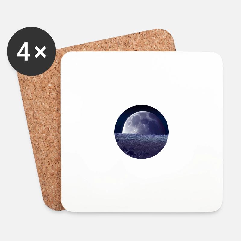 Mond - Untersetzer (4er-Set) - Weiß