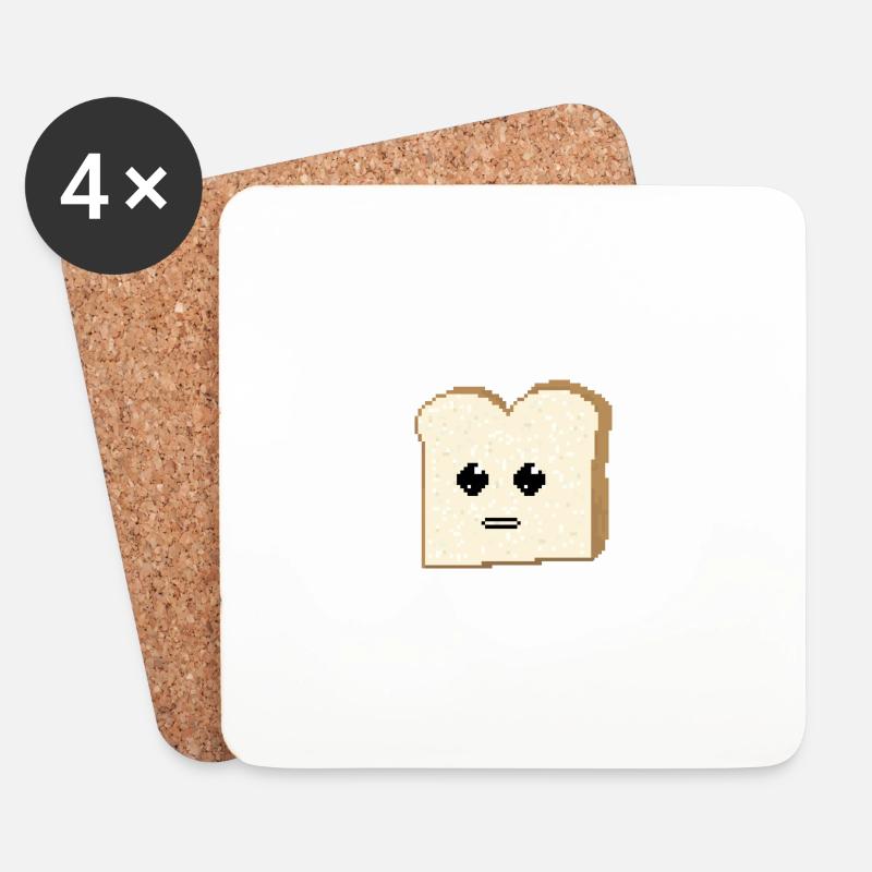 Toast mit Augen - Untersetzer (4er-Set) - Weiß