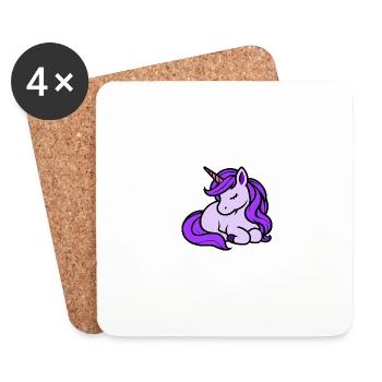 Märchen Lila Einhorn Pferd Pony Sterne Fantasie - Untersetzer (4er-Set) - Weiß - Vorne