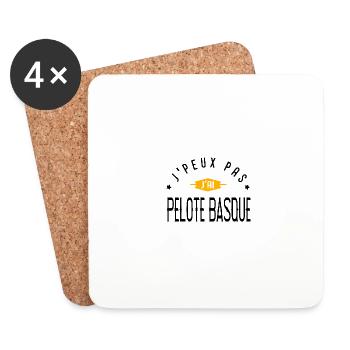 Je peux pas j'ai PELOTE BASQUE - Dessous de verre (lot de 4) - blanc - Devant