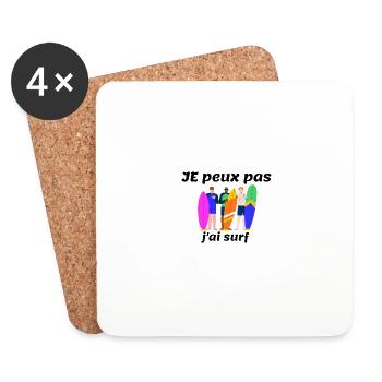 Je peux pas; J'ai surf - Dessous de verre (lot de 4) - blanc - Devant