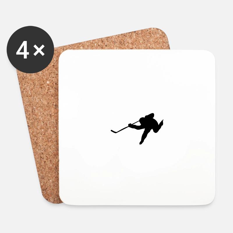 EISHOCKEY - Untersetzer (4er-Set) - Weiß