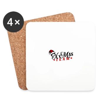 X-Mas Team Christmas - Coasters (set of 4) - white - Front