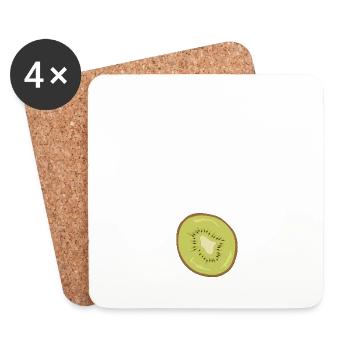 Früchtchen - Kiwi - Untersetzer (4er-Set) - Weiß - Vorne