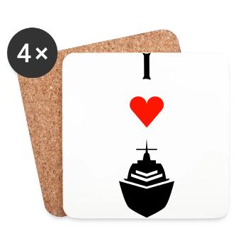 J’adore les croisières - Dessous de verre (lot de 4) - blanc - Devant