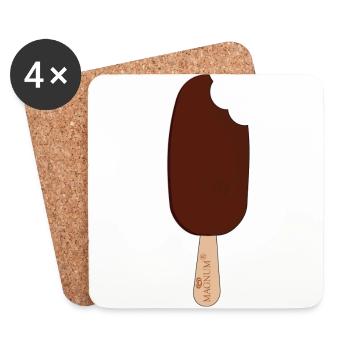 MAGNUM ice cream tshirt - Coasters (set of 4) - white - Front