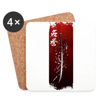Honorable Blade: Samurai's Oath - Coasters (set of 4) - white - Front