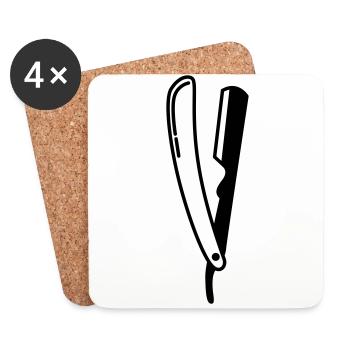 Rasieren Barber logo icon - Untersetzer (4er-Set) - Weiß - Vorne