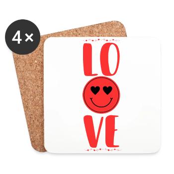 LOVE Smile - Untersetzer (4er-Set) - Weiß - Vorne