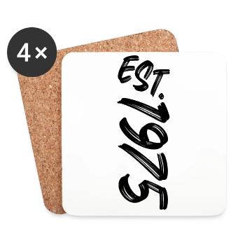 Est. 1975 - Established 1975 - Geburtstag Geschenk - Untersetzer (4er-Set) - Weiß - Vorne